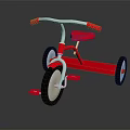 Children Red Tricycle with Stable Wheels and Comfortable Seat for Play