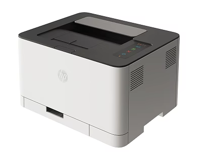HP Modern Black And White Desktop Printer For Office Workspace 3d model