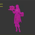 Fantasy Female Tavern Server Carrying Tray With Beer Mugs And Wooden Barrel