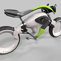 Modern Green And Gray Motorcycle With Sleek Design And Large Wheels