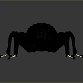 Black Metallic Beetle Sculpture With Detailed Legs Antenna And Reflective Surface