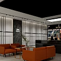 Modern Boutique Store Interior With Glass Display Cases Yellow Armchairs Reception Desk And Bright Lighting