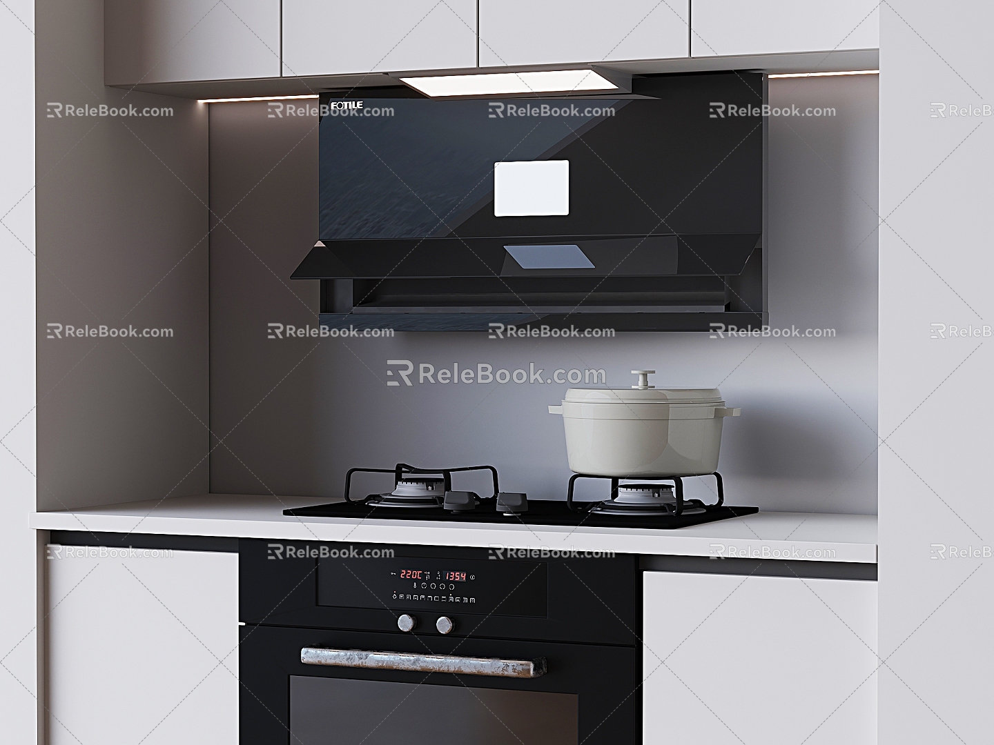 Range Hood Gas Stove Hood Stove Kitchenware 3d model