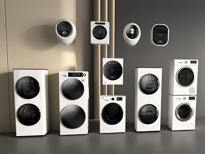 Various Sleek Washing Machine Models For Modern Home Laundry Solutions 3d model