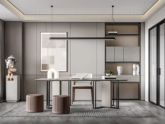 Modern study 3d model
