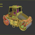Yellow Heavy Duty Road Roller With Enclosed Cab And Dual Drums