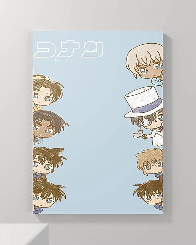 Anime Style Character Portraits With Multiple Characters Various Hairstyles And Light Blue Background 3d model