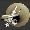 Elegant Golden Trombone As Household Musical Instrument With Shiny Reflective Finish