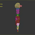 Mechanical Metal Weapon With Intricate Gear Structure And Spherical Head Design