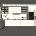 Modern Kitchen Interior Design With White Cabinets Island Counter And Integrated Appliances