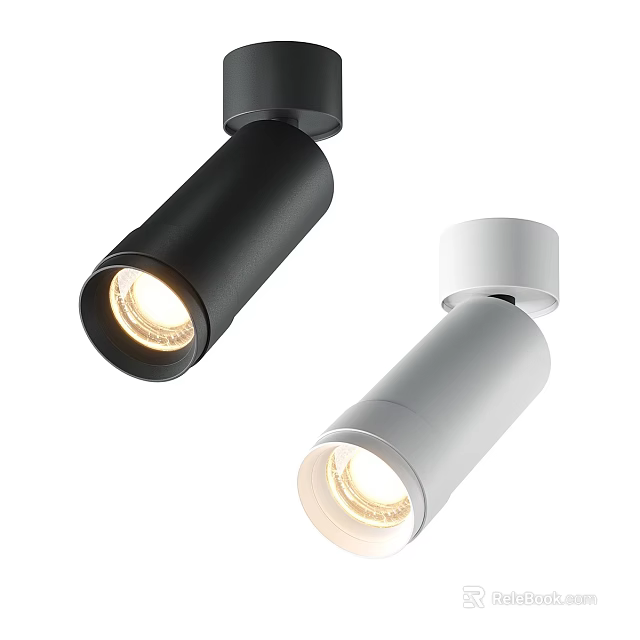 Modern Black And White Downlights Spotlights With Sleek Design And Bright Lighting 3d model 
