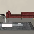 Modern Baxter Sofa Coffee Table Combo 3d model