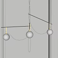 Modern Pendant Lights With White Spherical Bulbs And Black Metal Frames 3d model