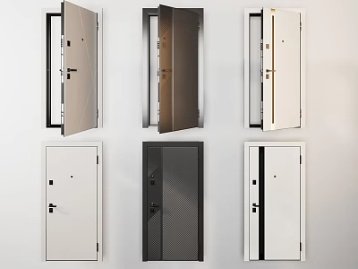 Modern Swing Doors Interior Design With Various Styles And Color Options 3d model