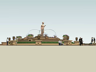 European-style fountain 3d model