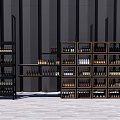 Modern Wine Cabinets With Multiple Shelves For Storing Various Wine Bottles 3d model