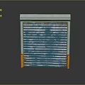 Blue Roll Up Door Hardware Tools With Yellow Support Posts And Metal Structure Components