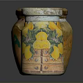 Vintage Colorful Decorative Storage Jars With Floral COALA And Lemon Prints