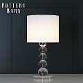 Elegant Modern Table Lamp With White Lampshade And Crystal Column Design 3d model