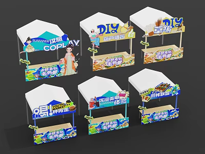 Check in Activity Setup With DIY Theme Booth Display And Cosplay Elements 3d model
