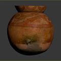 Ancient Traditional Orange Ceramic Pottery Jar With Ornate Patterns And Glossy Surface 3d model