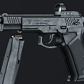 Realistic 3D Rendered Tactical Pistol With Silencer Scope And Black Finish 3d model