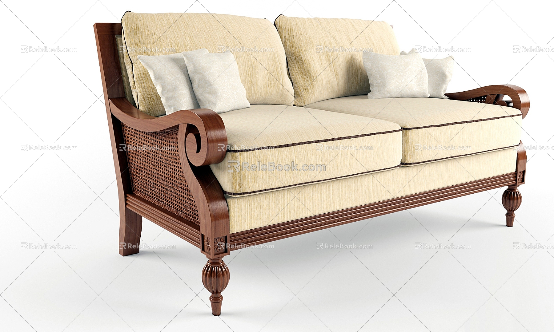 Nanyang Southeast Asia Double Sofa 3d model