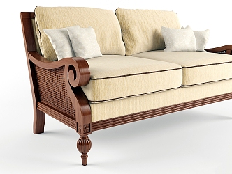 Nanyang Southeast Asia Double Sofa 3d model