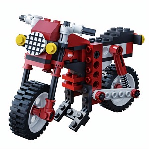 Lego motorcycle building block toy 3d model