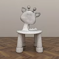 Giraffe Shaped Yellow Children's Chair With Red Ears And Feet For Kids