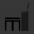 Stylish Digital Piano Setup With Music Stand Sheet Music And Piano Stool