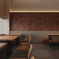 Cozy Hotpot Restaurant Interior With Wooden Walls Tables Rattan Chairs And Hanging Lights