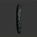 Natural Stone Decorative Object With Dark Green Black Speckled Texture And Oval Shape 3d model