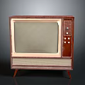 Vintage Electronic Appliance Retro Television With Wooden Case And Control Buttons