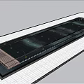 Modern Glass Fountain Design In Outdoor Plaza With Long Rectangular Structure