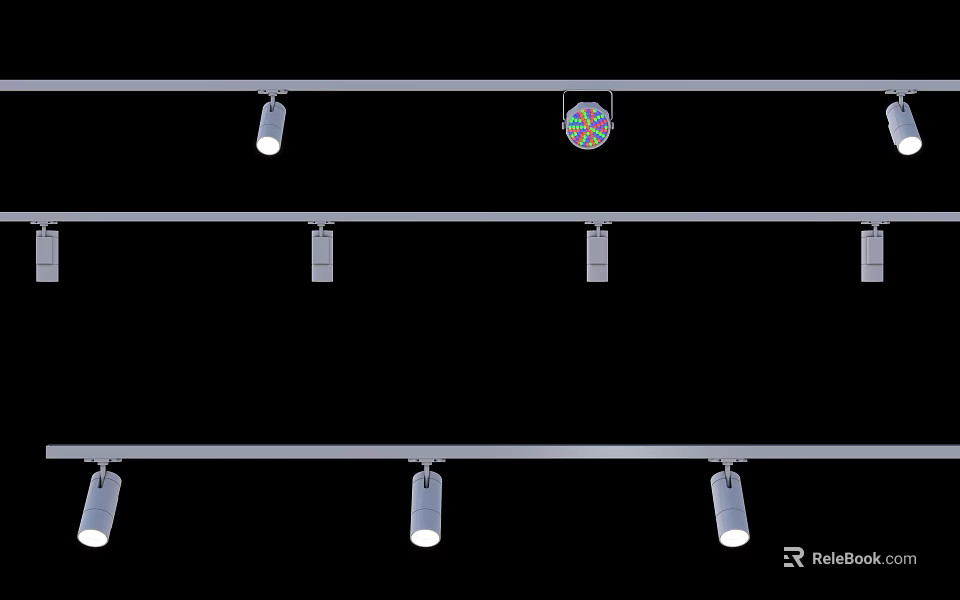 Modern Track Mounted Downlights And Spotlights With Adjustable Angle For Ceiling Lighting 3d model 