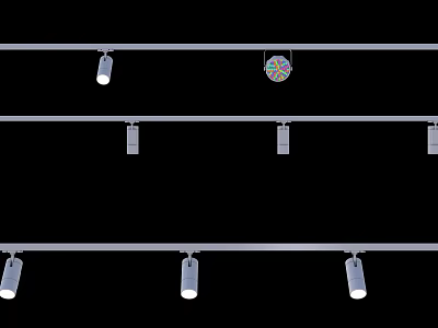 Modern Track Mounted Downlights And Spotlights With Adjustable Angle For Ceiling Lighting 3d model