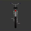 Light Green Bicycle with Black Seat Blue Handlebars Silver Fenders and Black Wheels