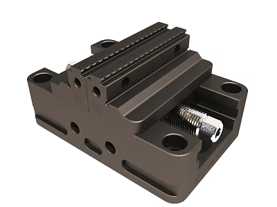 Mechanical Metal Component With Slots Holes And Screw Mechanism Design 3d model