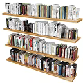 Wooden Bookshelf With Multiple Shelves Filled With Assorted Books And Magazines