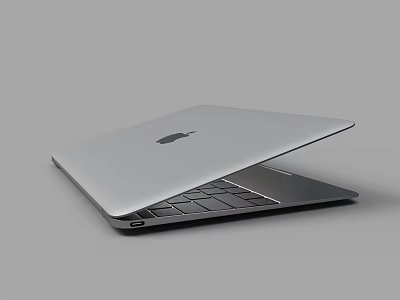 Sleek Silver Open Laptop With Modern Design And Visible Keyboard 3d model
