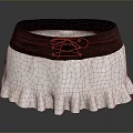 Practical Household Apron With Brown Belt White Frilled Hem Bow Tie For Daily Use