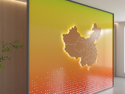 Modern China Map China Background Wall Hollow Gradient Background Wall Punched Plate Background Company Front Desk Background Wall Map Background Wall Gradient Hole Back 3d model