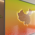 Modern China Map China Background Wall Hollow Gradient Background Wall Punched Plate Background Company Front Desk Background Wall Map Background Wall Gradient Hole Back 3d model