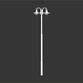 Six White Architectural Street Lamp Posts With Top Lamps On Grey Background