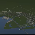 Integrated Aerial Planning of Waterfront Urban Layout with Green Spaces Road Networks and Port Facilities