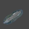 Vintage Battleship Sailing On Blue Sea With Multiple Towers Cannons And Smoke