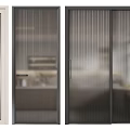 Modern Hinged Doors With Ribbed Glass In White Black For Interior Home Office Design