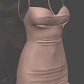 Women's Pink Spaghetti Strap Dress Featuring Heart Neckline And Ruffled Hem