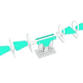 Green And White Spring Seesaw Playground Equipment For Outdoor Kids Play